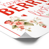 Strawberry First Berry Verjaardag Welkomstbord Poster (Hoek)