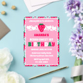 Strawberry First Birthday Celebration Acrylic Acryl Uitnodigingen (Insitu (Huwelijk))