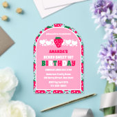 Strawberry First Birthday Celebration Arch Acryl Uitnodigingen (Insitu (Huwelijk))