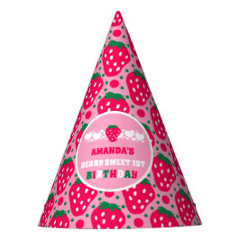 Strawberry First Birthday Celebration Feesthoedjes