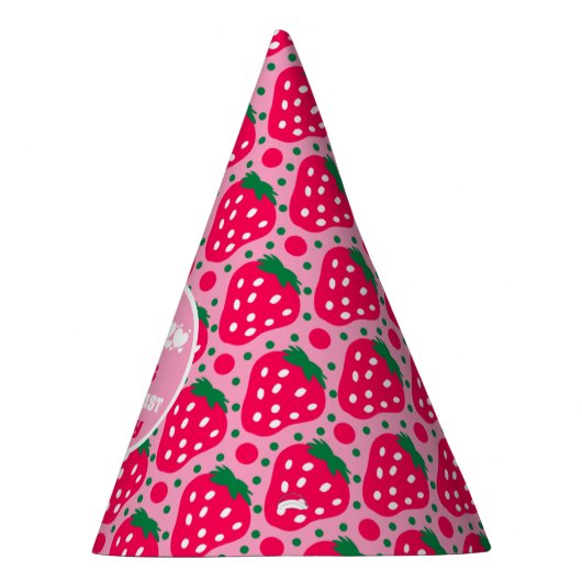 Strawberry First Birthday Celebration Feesthoedjes (Rechts)