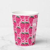 Strawberry First Birthday Celebration Papieren Bekers (Rechts)