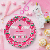 Strawberry First Birthday Celebration Papieren Bordje (Feest)