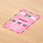 Strawberry First Birthday Celebration Photo Acryl Uitnodigingen (Laagn)