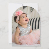 Strawberry First Birthday Celebration Photo Arch Kaart (Achterkant)