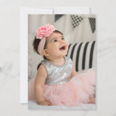 Strawberry First Birthday Celebration Photo Bedankkaart (Achterkant)