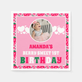 Strawberry First Birthday Celebration Photo Servet