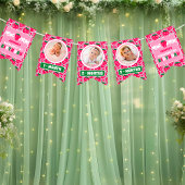 Strawberry First Birthday Celebration Photo Vlaggetjes