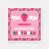 Strawberry First Birthday Celebration Servet (Voorkant)
