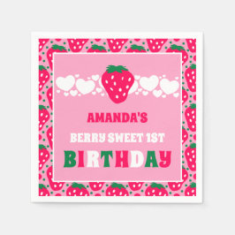 Strawberry First Birthday Celebration Servet