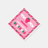 Strawberry First Birthday Celebration Servet (Hoek)