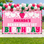 Strawberry First Birthday Celebration Spandoek