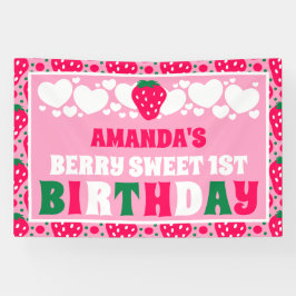 Strawberry First Birthday Celebration Spandoek