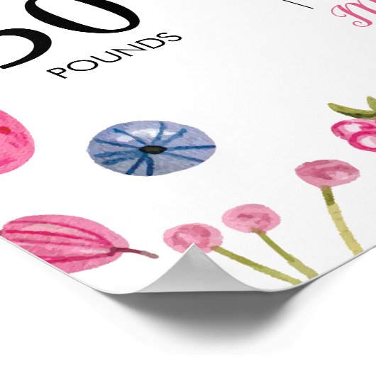 Strawberry First Birthday Milestone Sign Poster (Hoek)