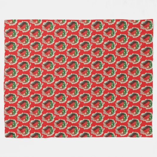 Strawberry Fleece Blanket (Voorkant (Horizontaal))