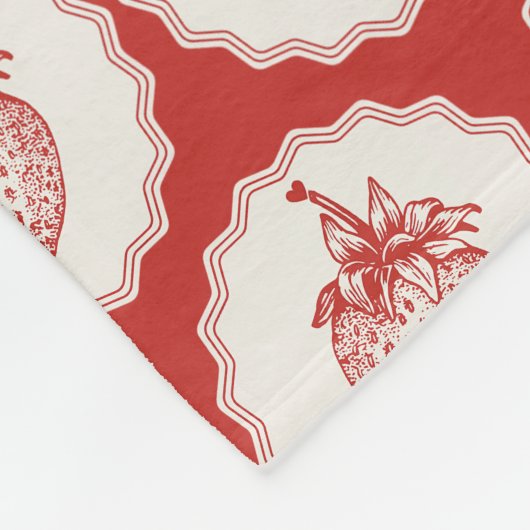 Strawberry Fleece Deken (Hoek)