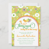 Strawberry Floral Baby shower Invitation Kaart (Voorkant)