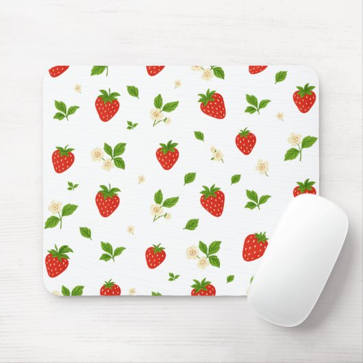 Strawberry floral pattern mouse pad, cute watercol muismat (Met muis)