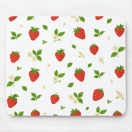 Strawberry floral pattern mouse pad, cute watercol muismat (Voorkant)