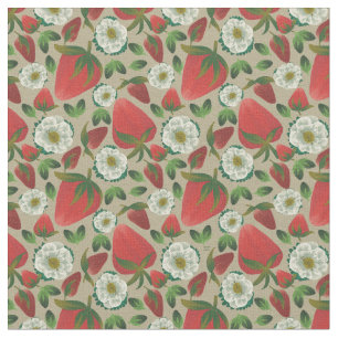 Strawberry Floral Pattern Stof