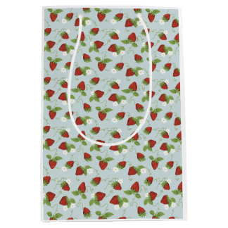 Strawberry Floral Whimsical Gift Bag Medium Cadeauzakje