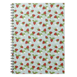 Strawberry Floral Whimsical Spiral-Bound Notitiebo Notitieboek
