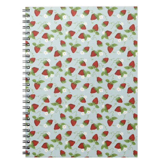 Strawberry Floral Whimsical Spiral-Bound Notitiebo Notitieboek (Voorkant)