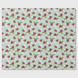 Strawberry Floral Whimsical Wrapping Paper Cadeaupapier