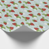 Strawberry Floral Whimsical Wrapping Paper Cadeaupapier (Hoek)