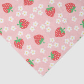 Strawberry Flowers Pink Pattern Tissuepapier (Detail)