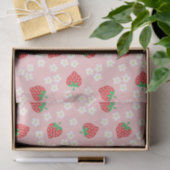 Strawberry Flowers Pink Pattern Tissuepapier (Geschenk)