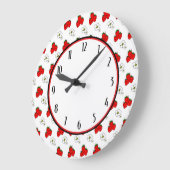 Strawberry Flowers Retro Kitchen Wall-klok Grote Klok (Hoek)