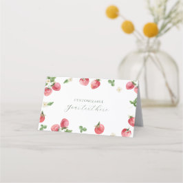 Strawberry Food Label Place Card Tent Kaart Plaatskaartje