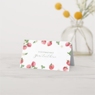 Strawberry Food Label Place Card Tent Kaart Plaatskaartje