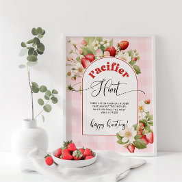 Strawberry Fopspeen jacht baby shower spel Poster