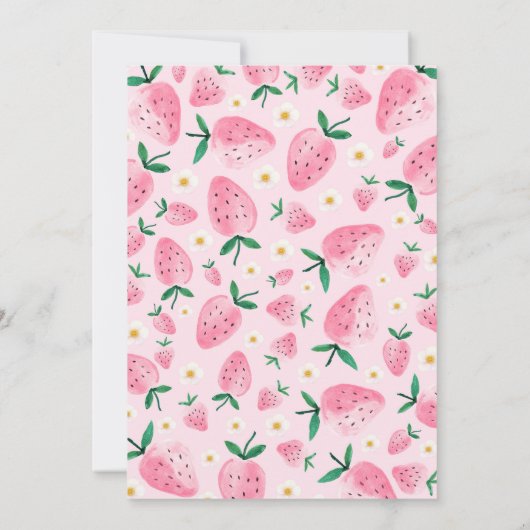 Strawberry Four Ever Sweet Berry 4th Verjaardag Kaart (Achterkant)