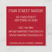 Strawberry Fraisier Cake French Pastry Chef Bakery Vierkante Visitekaartje (Achterkant)