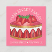 Strawberry Fraisier Cake French Pastry Chef Bakery Vierkante Visitekaartje (Voorkant)