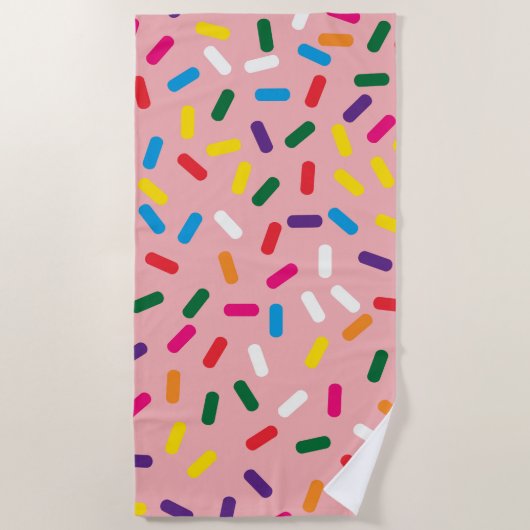 Strawberry Frosted Sprinkles Beach Towel Strandlaken (Voorkant)