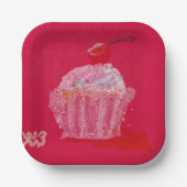 Strawberry Frosting Papieren Bordje (Voorkant)