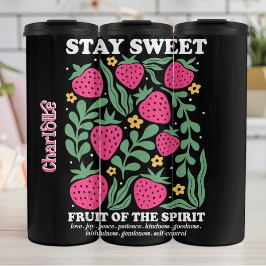 Strawberry Fruit of the Spirit Graphic Thermosbeker