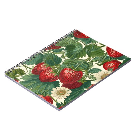 Strawberry Fruit Pattern  Notitieboek (Linkerzijde)