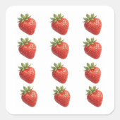 Strawberry Fruit  Vierkante Sticker (Voorkant)