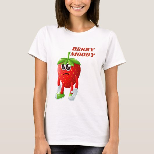 Strawberry Funny Moody Pun T-shirt (Voorkant)