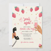 Strawberry Galentine's Girls Night Party  Kaart (Voorkant)