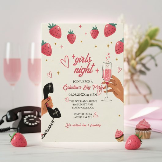 Strawberry Galentine's Girls Night Party  Kaart