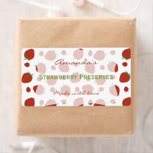 Strawberry gepersonaliseerd inblikken label (Insitu)