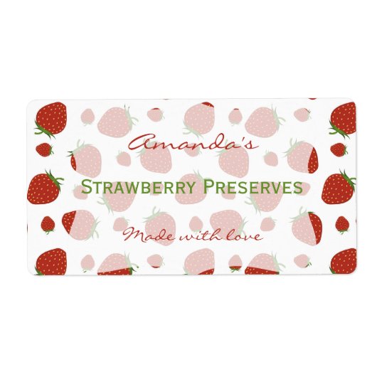 Strawberry gepersonaliseerd inblikken label (Voorkant)
