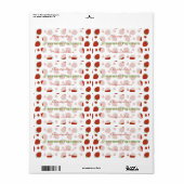 Strawberry gepersonaliseerd inblikken label (Full Sheet)