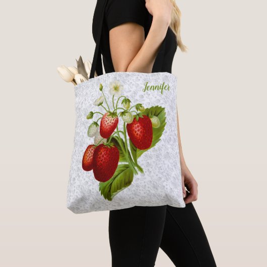 Strawberry gepersonaliseerde Canvas tas kantlook (Dichtbij)